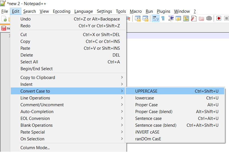 Convert text to random case using Notepad++ Code2care